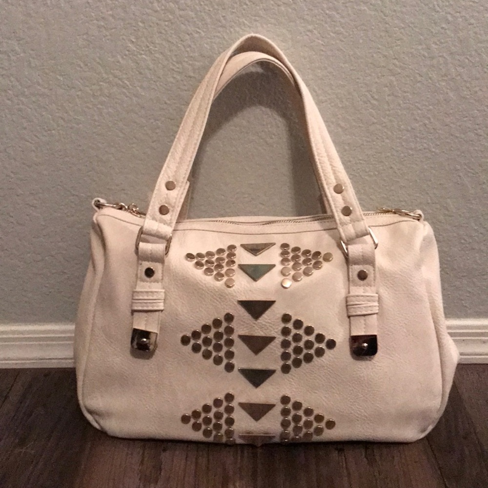 Francescas ivory purse with gold accents